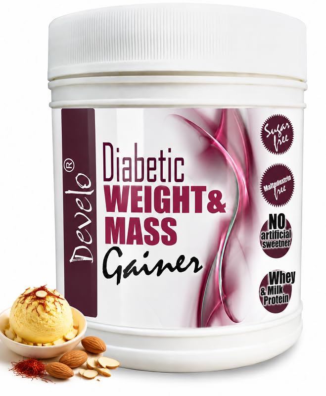 Image of Develo Weight & Mass Gainer for Diabetics, Sugar Free Supplement for Diabetes Care, Weight & Muscle Gain - 500 Kesar Badam