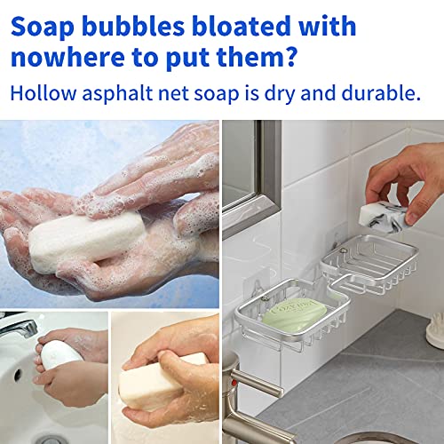 Dancrul Bathroom Soap Dishes, Bar Soap Holder For Shower Wall, Rust Proof Metal Self Draining Soap Tray, Wall Mounted Soap Dish For Shower, Shower Soap Bar Holder, Silver #TOP3