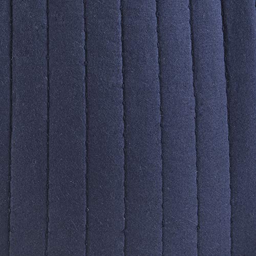 Image of INK+IVY 100% Cotton Single Euro Sham - European Square Decorative Pillow Cover, Hidden Zipper Closure (Pillow Insert NOT Included), Camila, Quilted Navy 26 inchx26 inch