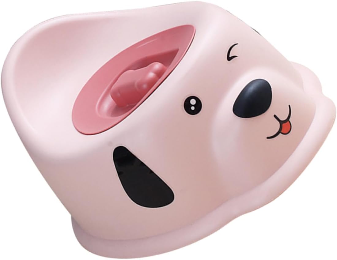 DECHOUS Boy Girl Portable Potty Chair with Cartoon Design Non-slip Base and Lid for Easy Potty Training Boy Girl Toilet Seat for and Pink Color
