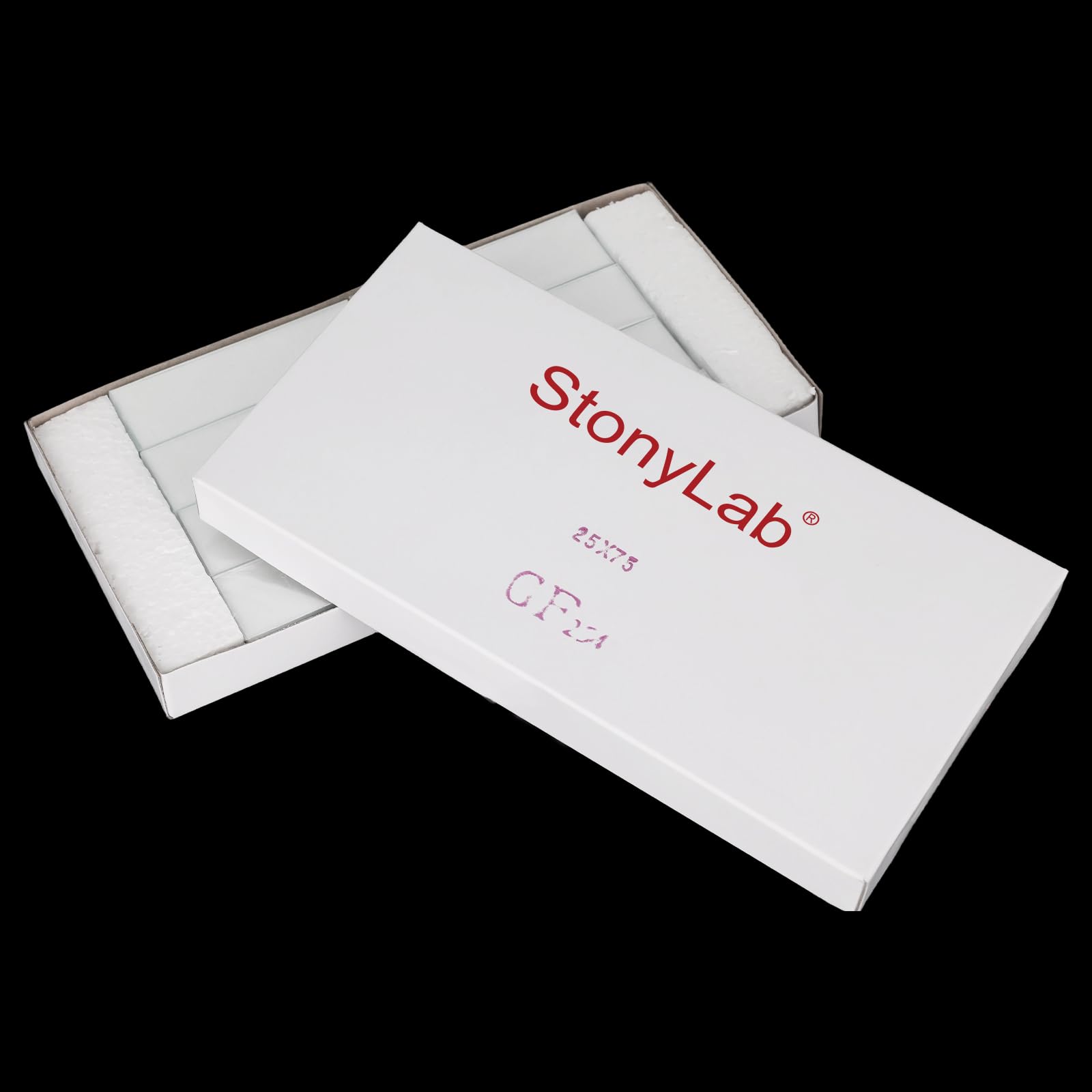stonylab Kieselgel GF254 HPTLC Platte, 25x75 mm, 0.25 mm Dicke, Glasgestützte Laborfolie mit Fluoreszierendem Indikator für UV 254 nm, TLC Chromatographie, 80er Pack