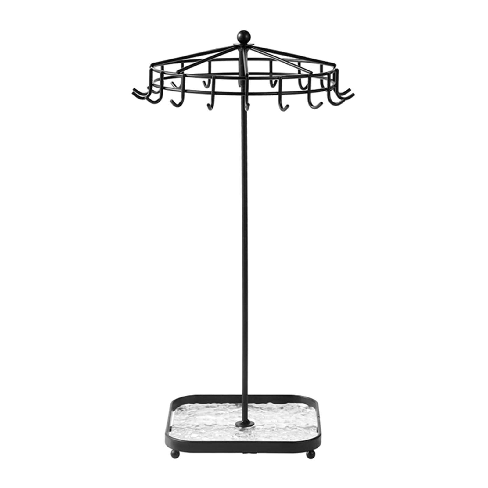 HDOYTXXM Contemporary Jewelry Showcase Stand Metal Frame Clear Acrylic Construction Detachable Rotating Base for Necklace Acrylic Metal Jewelry Organizers