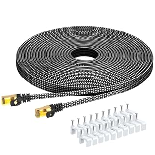ARISKEEN Cavo Ethernet Cat 8 10M, Cavo Piatto Intrecciato Cat8 ad Alta velocità (40 Gbps 2000 Mhz/S) Gigabit Rj45 Stp Rete Internet Cavo Patch Lan Schermato per Modem Router Computer Pc