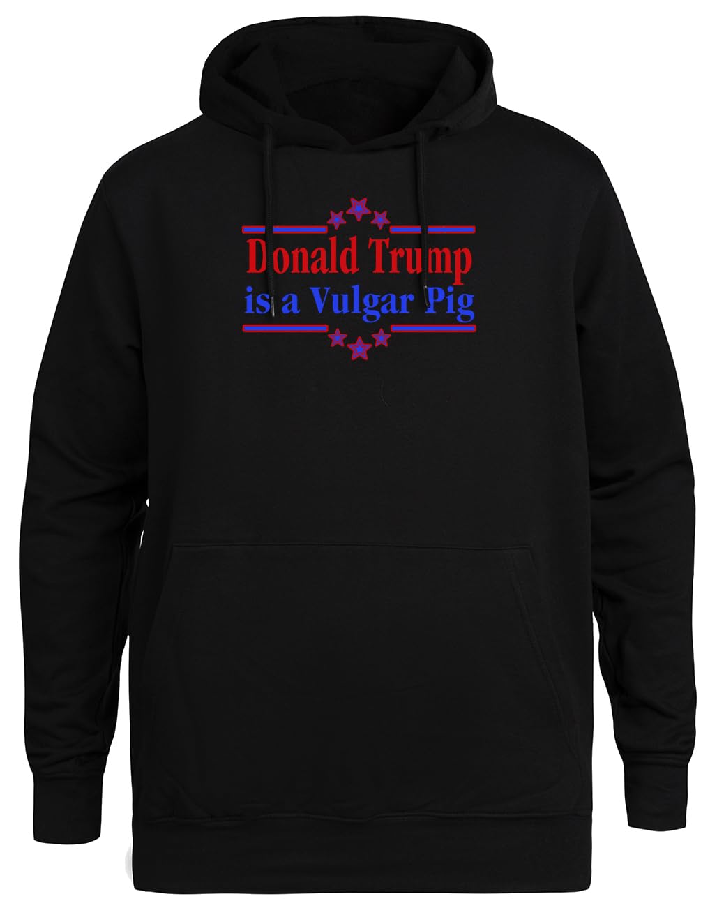 Donald Trump Is A Vulgar Pig Unisex Czarna Bluza Ekologiczna z Kapturem Unisex Black Hoodie Eco-Friendly Hooded Jacket