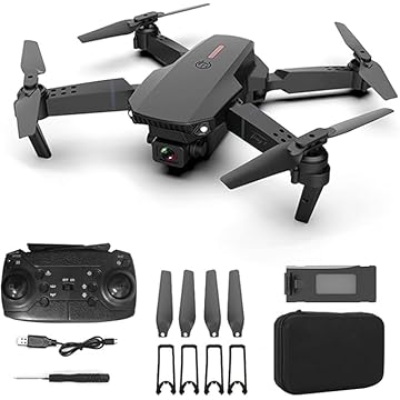 Drone E88 Pro 4K Quadcopter Com Câmera de Alta Definição Wifi Fpv Dobrável 2.4G 6 Eixos (Preto com 1 Câmera)
