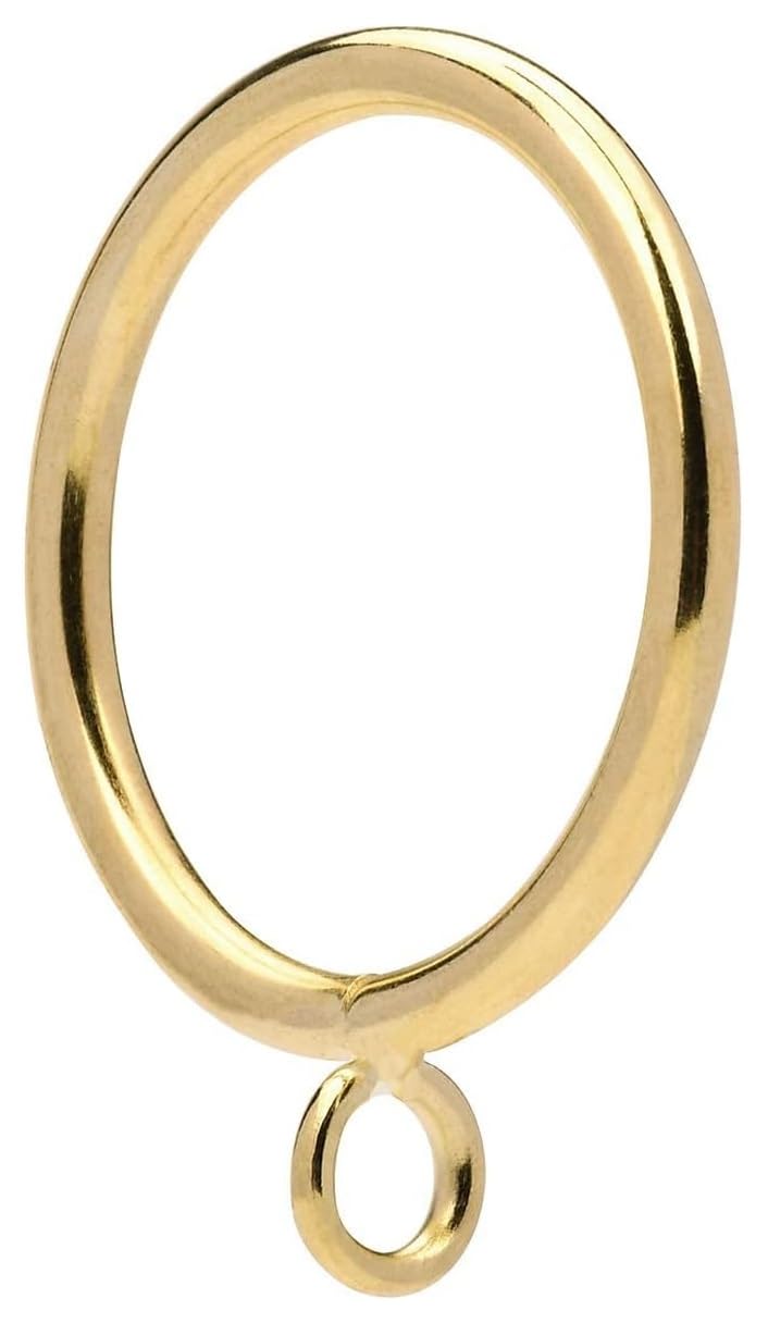 24Pcs 1.5-Inch Inner Diameter Metal Curtain Rings with Eyelets,Fits Up to 1 1/4-Inch Rod,4 mm Diameter Wire (Gold-24pcs)
