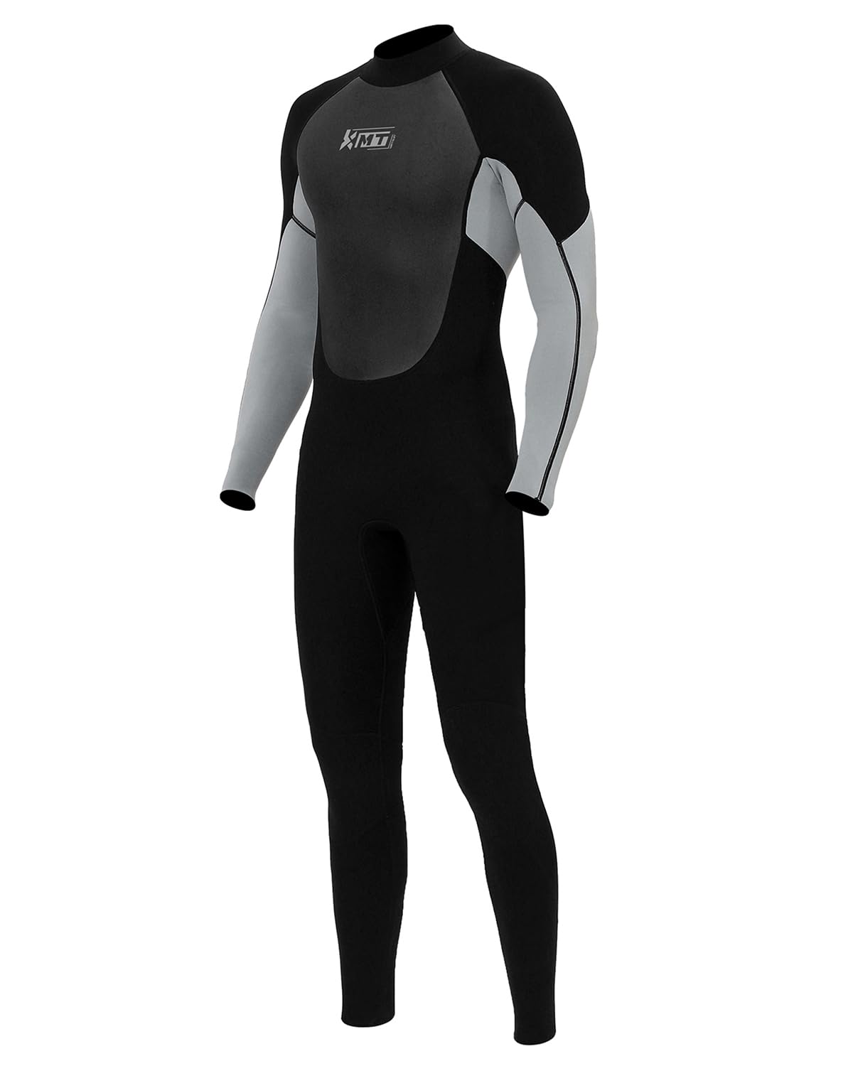 KMT Wetsuit for Men, Mens 3/2mm Wetsuits Full Ultraflex Wet Suits Back Zip Keep Warm in Cold Water High-Elasticity CR
