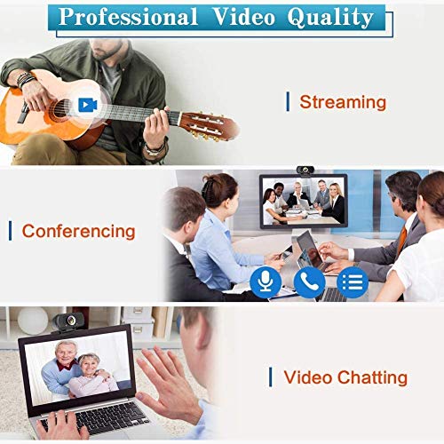 1080P Webcam, Live-Streaming-Webcam mit Stereo-Mikrofon, Desktop- oder Laptop-USB-Webcam mit 110-Grad-Blickwinkel, HD-Webcam für Videoanrufe, Aufnahme, Konferenzen, Streaming, Gaming – Bild 7