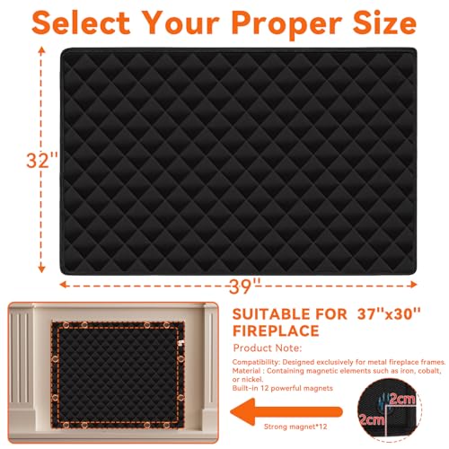 Image of Magnetic Fireplace Draft Stopper Cover, Blocks Drafts & Heat Loss