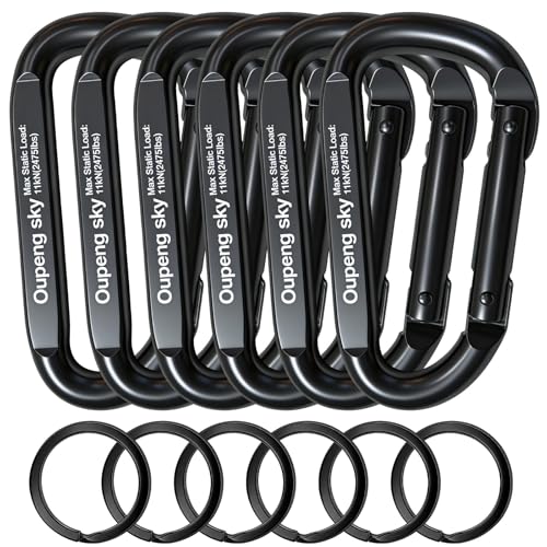 Image of Carabiner Clip, 3 inch Iron Heavy Duty Carabiners 855lbs-11KN /2475lbs for Hammocks, Camping Accessories,Hiking,Keychains,Outdoors and Gym etc,D Shaped Spring Hook Small Carabiners for Dog Leash,Harness.