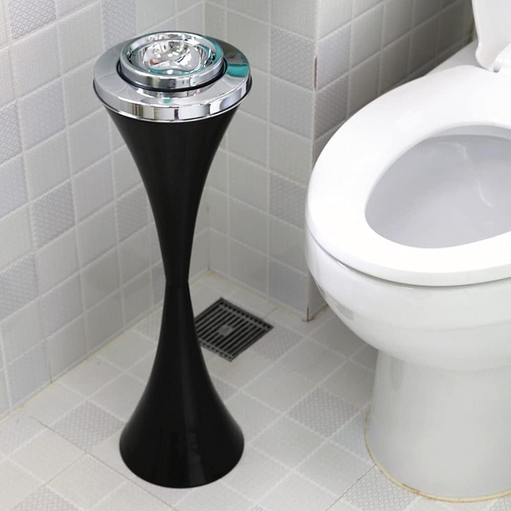 Slish 58cm Black Floor Ashtray with Lid - Design for Home, Office & Patio, Ideal for Cigarettes, Modern Corridor Accessory, Outdoor & Indoor Use image 2