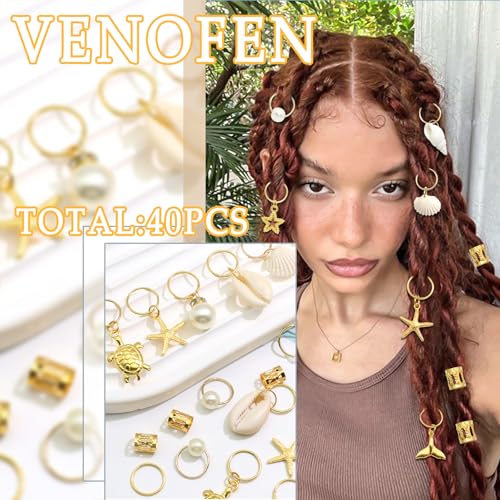40 piezas joyería para trenzas accesorios dorados miniatura 6