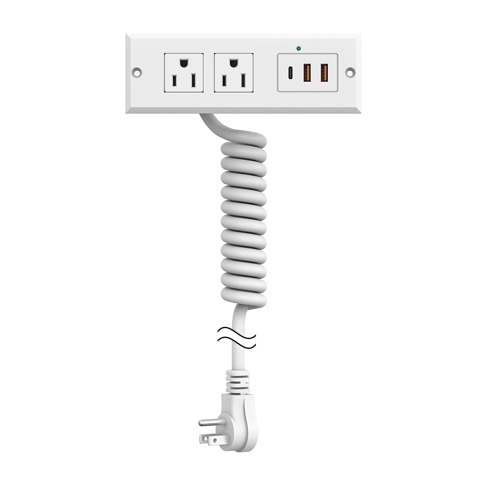 Drawer Outlet Kit，Recessed Power Strip with PD 20W Fast Charging USB C Port,QC3.0 USB-A Port ETL Listed Conference Furniture Recessed Power Outlet (