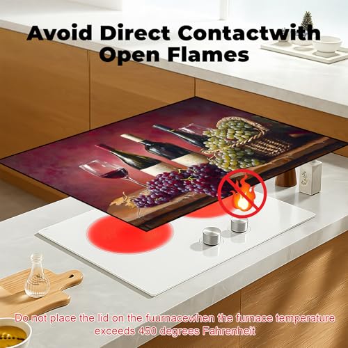 Image of Stove Top Cover for Glass Electric Stove (Wine, 30 inch x 21 inch) | Heat Resistant Cooktop Protector Mat with Non-Slip Rubber Backing, Scratch Protection and Counter Space Mat