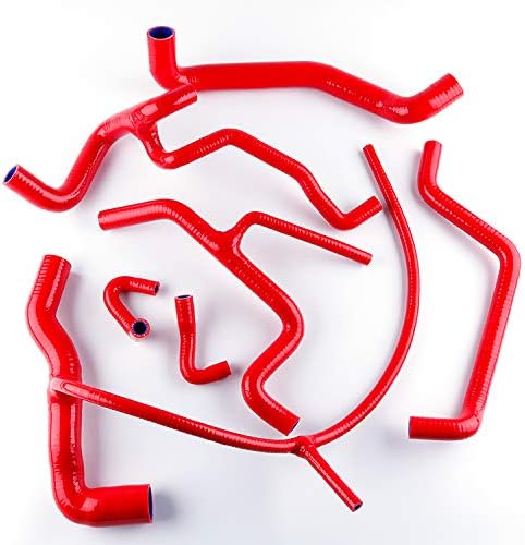 3 Layer Radiator Heater Ancillary Hose Silicone Radiator Coolant Hose Kit Compatible with VW Golf MK3 VR6 2.8 V6 1994-1998 1995 1996 (red)