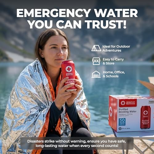 Image of American Red Cross Licensed Emergency Canned Water by Aqua Emergency - Full Pallet (144 Cases /1,728 Cans) - 16 fl oz, 50-Year Shelf Life, Hermetically Sealed Aluminum Cans, BPA-Free, Purified Water by Reverse Osmosis, Emergency & Everyday Preparedness