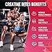ROMYSE Creatine Bites - 5g Creatine Monohydrate Per Serving - Low Sugar and No Artificial Colors - Low Calorie - Strawberry Flavor - 60 Bites Gummy 30 Days Supply for Men Women