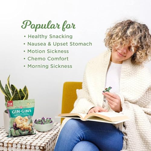 image for GIN GINS Original Ginger Chews – Natural Fresh Ginger Candy by The G