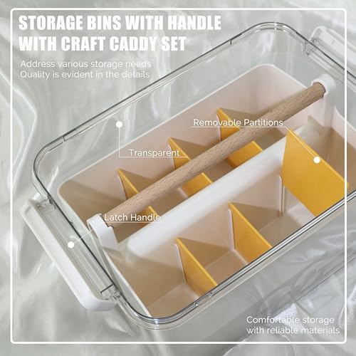Image of Craft Caddy with Lid and Lift-Out Portable Caddy, Orange