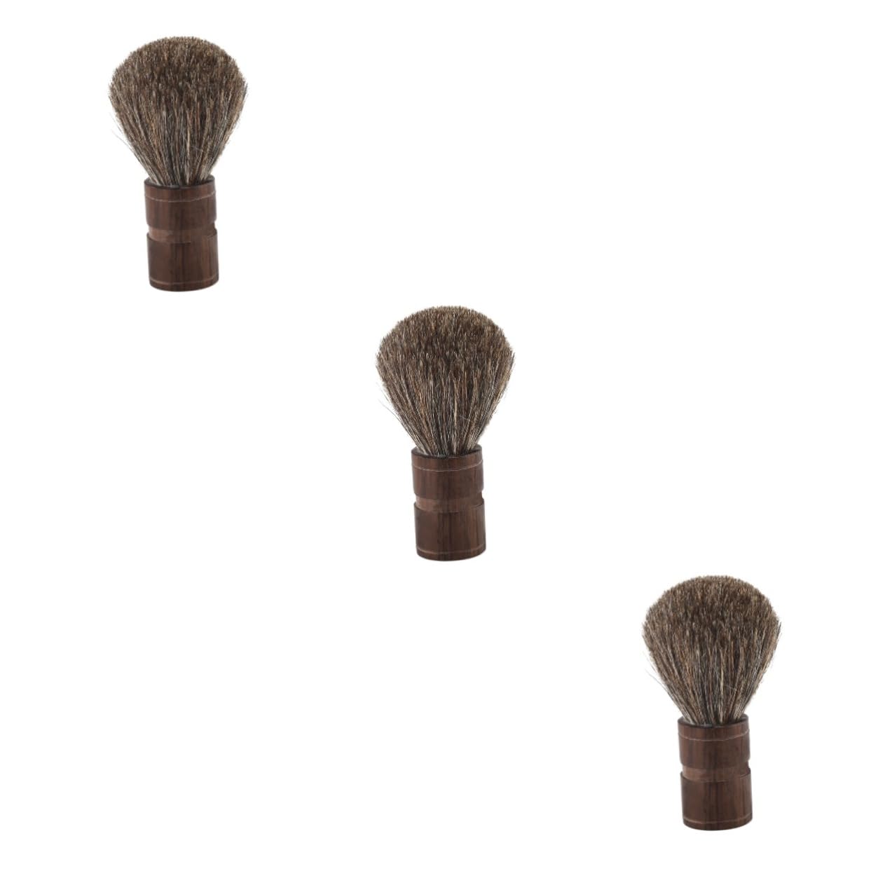 Beavorty 3 Pezzi Di Pennello Da Barba Per Uomo Con Manico in Legno E Setole Pennello Da Barba Per La Pulizia Del Viso Salvaspazio Per I Viaggi Di Papà
