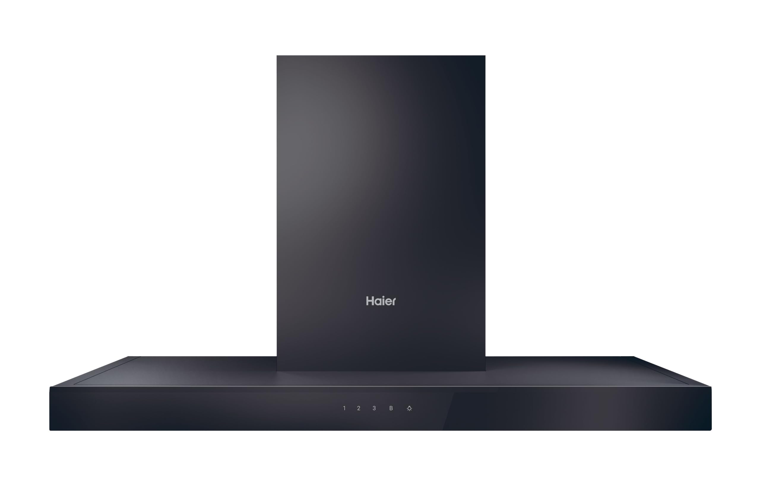 Haier I-Link HATS9CBS4B Campana Extractora de Pared 90cm, WIFI, Potencia 806 m3/h, Motor 170W, 4 Velocidades, 64 db, Filtros carbón y Filtros Antigrasa, Luz LED, Negro con frontal Inox