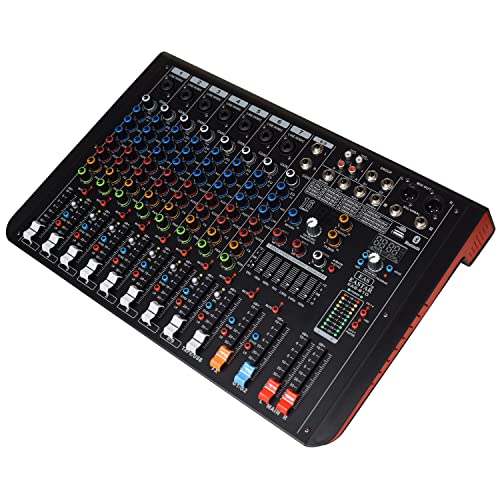 Image of kh Professional 8 Channel Audio Mixer (7 Mono & 1 Stereo Channel) Mixing Console and Two Aux Paths w /USB Audio Interface, BT Function, 16 DSP Effects, 7-Band EQ, For Studio, Stage (8 Channel)