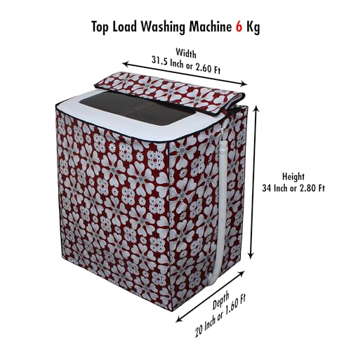 Image of DREAM CARE Waterproof & Dustproof Washing Machine Cover Top Load & Semi Automatic Suitable for 6 kg, 6.2 kg, 6.5 kg (80 x 86 x 51 cms)