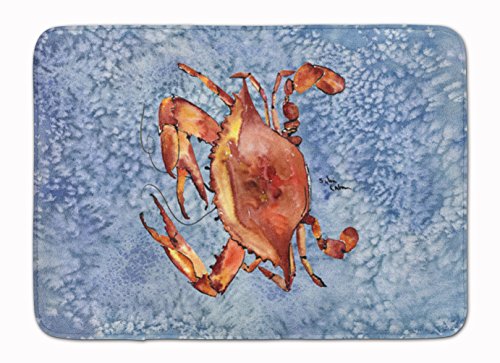 Caroline's Treasures 8147-RUG Crab Machine Washable Memory Foam Mat, Bathroom Rug, Non-Slip Bath Mat, Durable Thick Washable Rugs for Kitchen, Bathroom Quick Dry, Decorative Artwork,