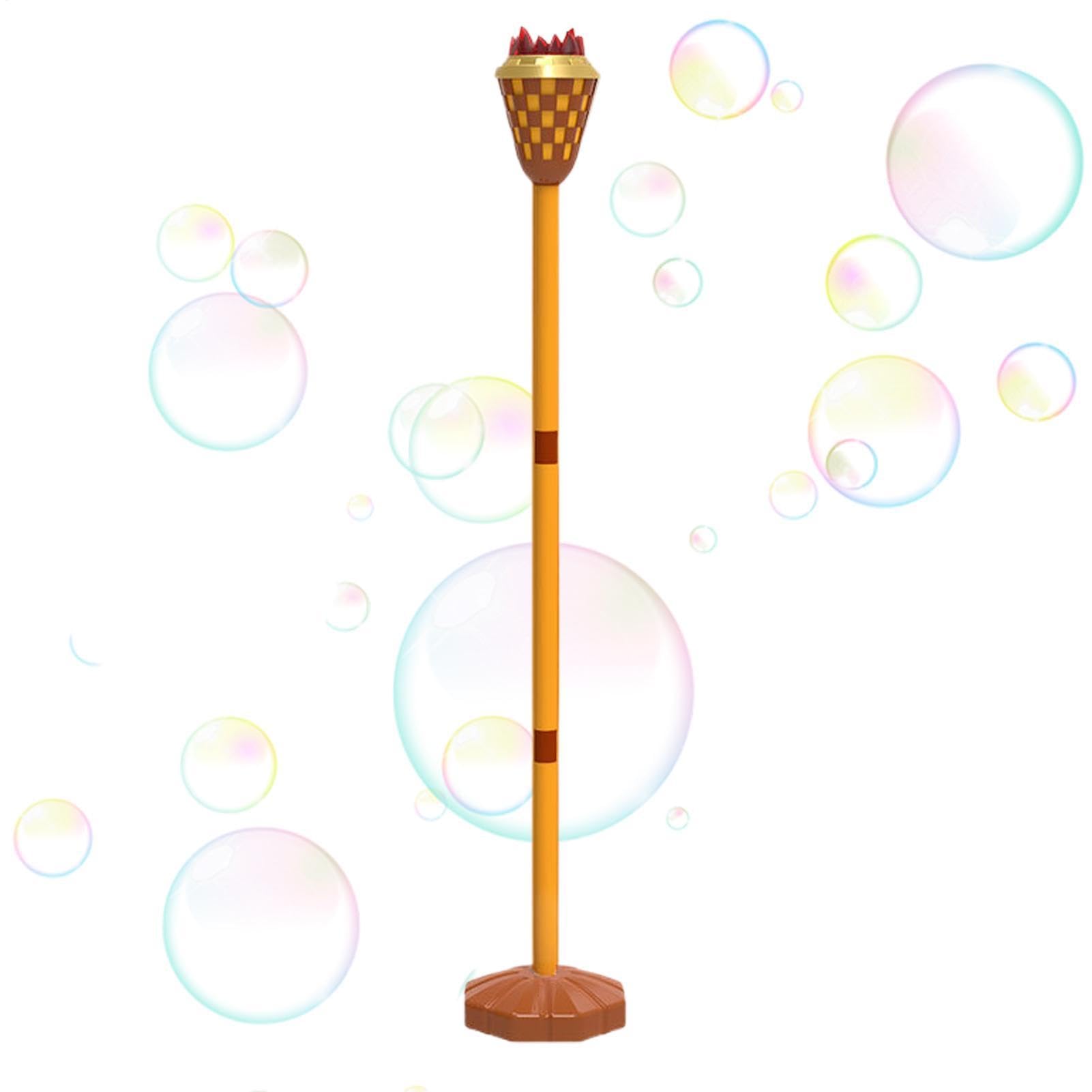 Burbujas para niños para exteriores, soplador de altura ajustable, con música y de burbujas ligera de mano o de pie, para niños y niñas, al aire libre, patio, piscina, parque, césped