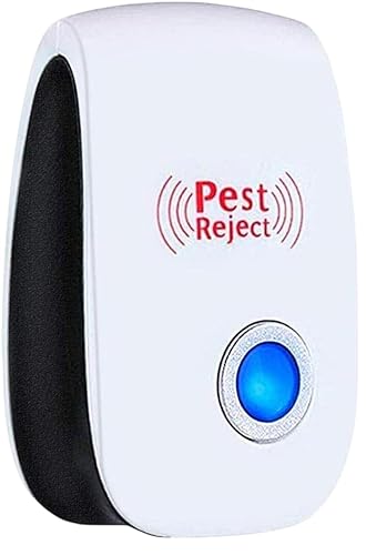 PEST REJECT Ultrasonic Pest Repellent to Repel Rats, Cockroach, Mosquito, Home Pest and Rodent Repelling Aid for Mosquito, Cockroaches, Ants Spider Insect Pest Control Electric (White-Blue)
