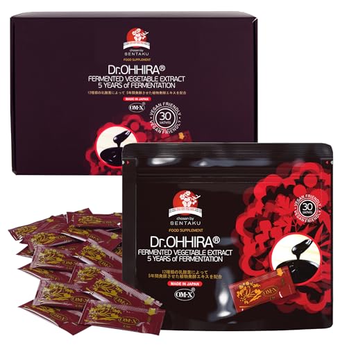 Dr. OHHIRA® Extracto Vegetal Fermentado – Suplemento 3 en 1 para la Salud Intestinal con Prebióticos, Probióticos y Postbióticos – Fermentación de 5 Años – 30 Sobres