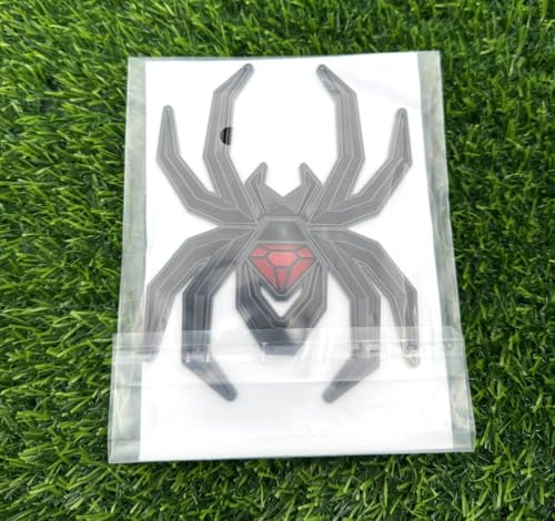 Image of 1pc Big 5.5inch Spider Emblems 3D Fender Rear Door Badges Custom Sticker Nameplate Replacement for Universal Car Body Motorcycle SUV Widow Door Edition Decoration (Black Red)