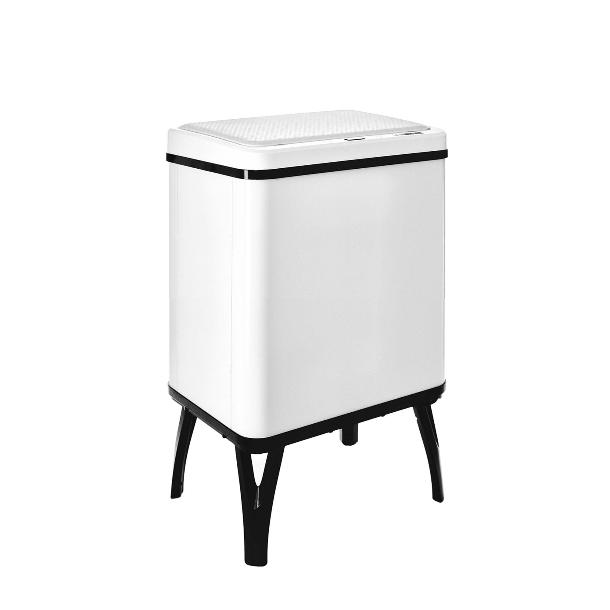 Well Home Poubelle intelligente pour recyclage avec ouverture automatique et contact manuel 15 l + 15 l 35,5 x 26 x 60 cm Blanc