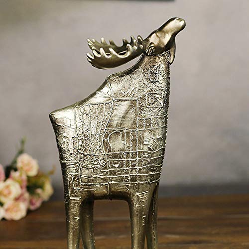 Élan en résine style campagne : statuette déco chic pour intérieur raffiné