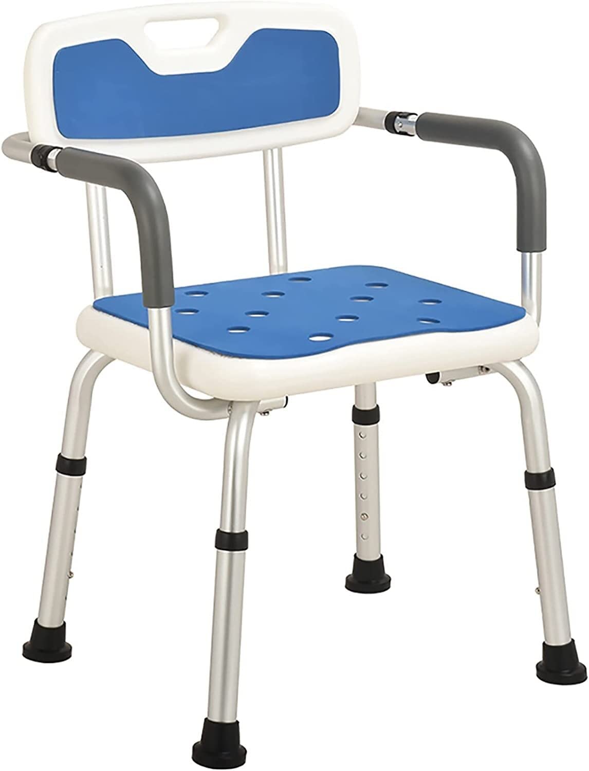 Chaise de douche médicale avec accoudoirs amovibles et dossier réglable