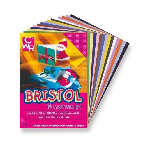 Cartoncini bristol - conf.15 fg. cm.35x50 - ass