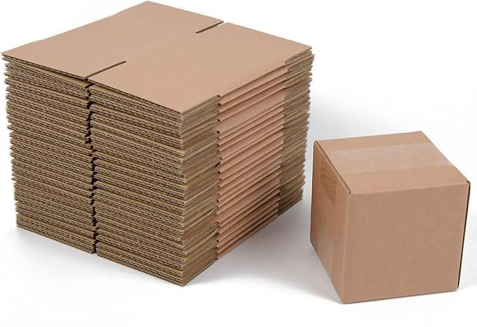 Powerlon Corrugated Cardboard Box For Packing, Moving, Shipping Cube (Pack of 50) (5 x 5 x 5)