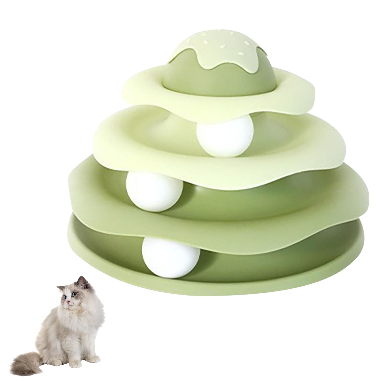 Giocattolo per gatti, torre a 3 livelli per gatti e gattini, puzzle interattivo con base antiscivolo per una stimolazione mentale sicura e set di esercizi