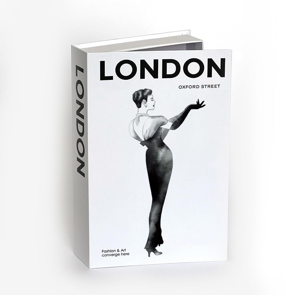 Modern Style Faux Book Storage Box - Decorative Hidden Safe for Home, Office, Dorm Organizers and Coffee Table Decor(London3)