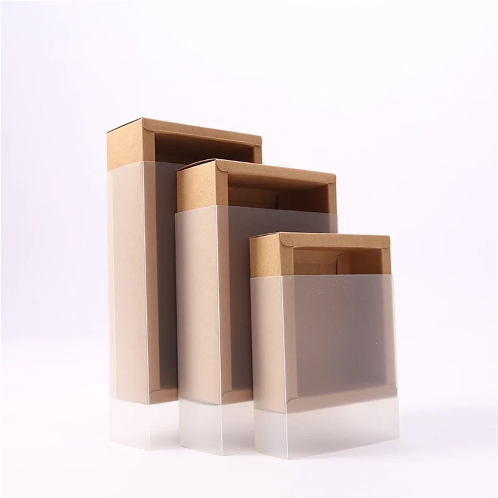 Scatole di Carta Kraft per Rossetti Confezione regalo con cassetto Kraft da 10 pezzi finestra in PVC