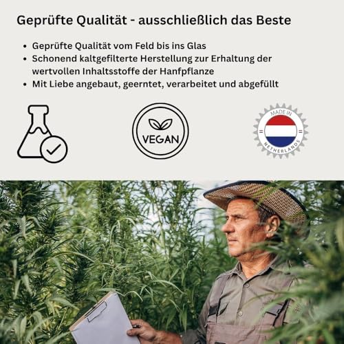 CANNA-MED - Premium Nr. 30 mit 30ML (750 Tropfen) extra starkes und hochdosiertes Hanfsamenöl - Vital Hanfsamenöl - 100% Natur - Hanftropfen mit Omega 3-6-9