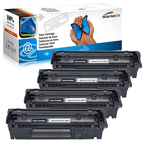Image of Starlet24 4X 12A Q2612A Toner Cartridges Compatible with HP LaserJet 1010 1012 1015 1018 1020 1022 1022n 1022nw 3015 3020 3030 3050 3052 3055 M1005 M1319 M1319f, Black