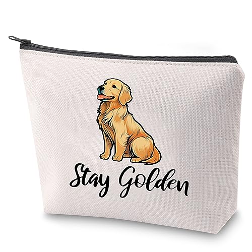 Golden Retriever Cosmetic Bag Golden Retriever Lover Gift Stay Golden Makeup Bag with Zipper Golden Retriever Mama Survival Kit (Stay Golden Dog)