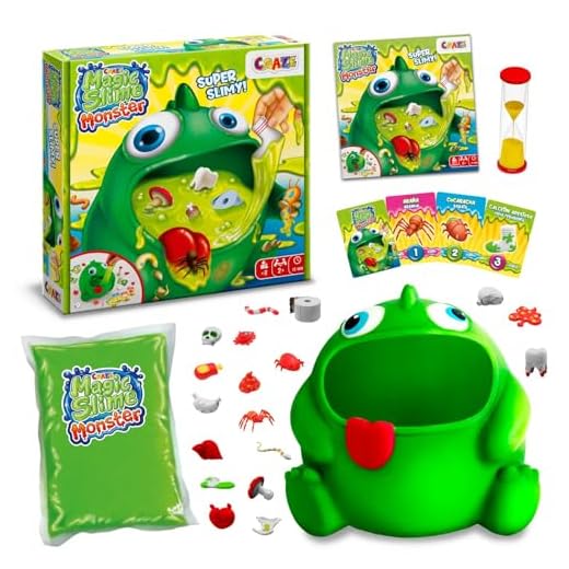 CRAZE Magic Slime Monster - Juego de Mesa Familiar y Educativo para Niños +3 Años | Juego de Habilidad y Cartas para 2+ Jugadores | Partidas Rápidas de 15 Min | Instrucciones en Español y Portugués
