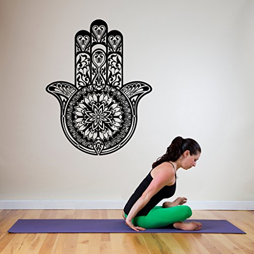Wall Vinyl Sticker Decals Mural Room Design Pattern Art Bedroom Yoga Mandala Hand Namaste Hindu Ganesha Buddha Bo2658 #TOP15