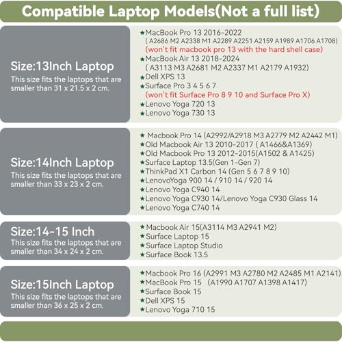 Benfan Pu Leather Laptop Sleeve Compatible With New 14 Inch Macbook Pro A2992 A2918 A2779 A2442,Old Macbook Pro Air 13 thumb #1
