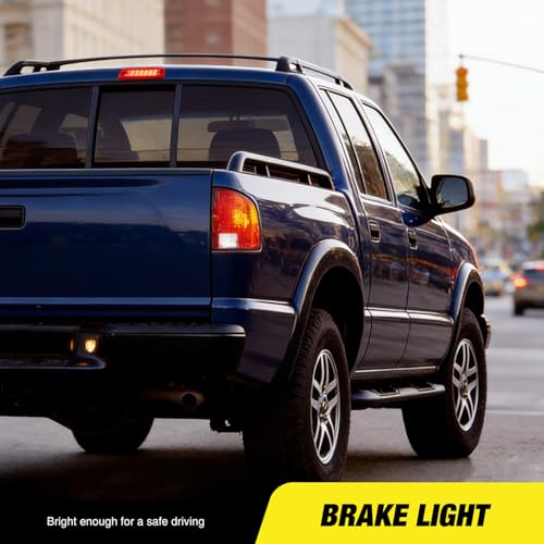 Image of Nilight Third Brake Light Tail High Mount 3rd Stop Lights Red Lens Compatible with Chevy S10 and GMC Sonoma 1994-2003 Isuzu Hombre 1996-2000 Truck Rear Center Cab Lamp
