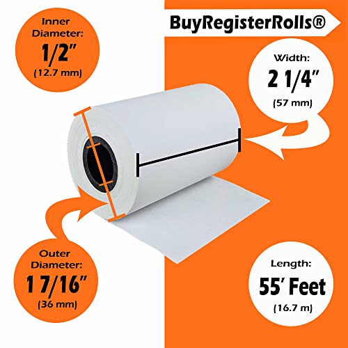 Receipt Paper Roll For Square Terminal Credit Card Machine 2 1/4 X 55 (10 Rolls - 48 Gsm Paper Thickness) Buyregisterrolls #TOP1