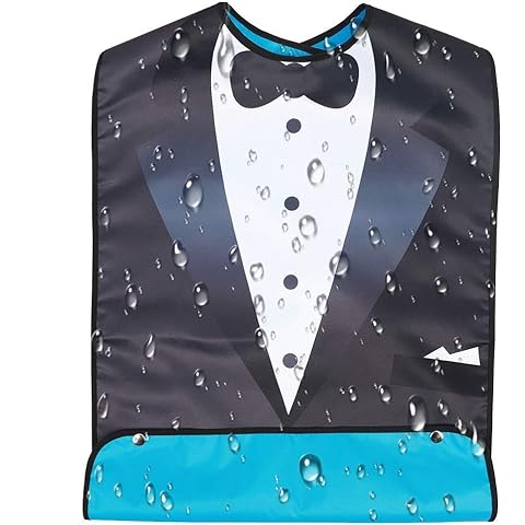 ALNKDH Funny Adult Bibs,Men Suit Adult Bib for Elderly, Waterproof Clothing Protectors Senior Feeding Bibs for Patient Elderly Adult 1pcs Cover