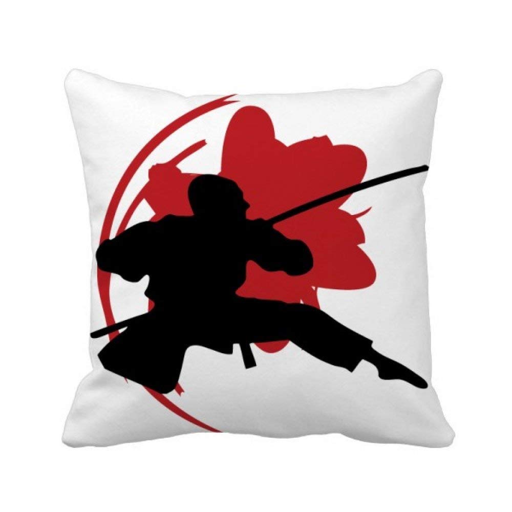 Housse de coussin samouraï carrée style asiatique pour décoration de canapé salon